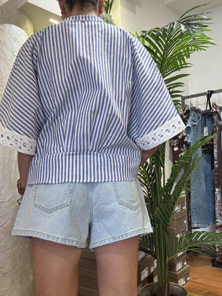 Camicia Philia Loft righe macramè 