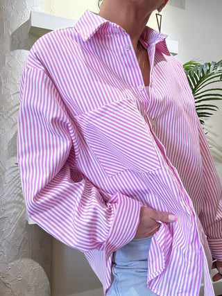 Camicia HaveOne a righe col. bianco rosa 