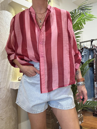 Camicia Haveone Righe Rosso/fucsia 