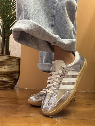 Adidas SAMBA OG W art.JR0035 argento righe bianche 