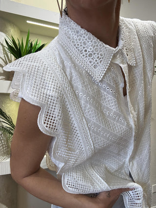 Blusa Kontatto crochet col. bianco 