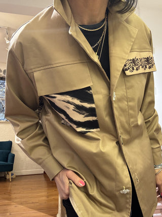 Giacca Annie Glam patch col. camel 