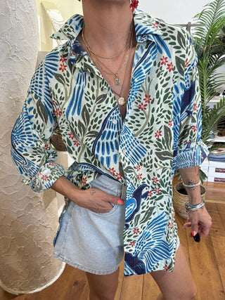 Camicia pappagalli Compagnia Fantastica col. blu 