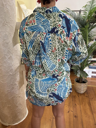 Camicia pappagalli Compagnia Fantastica col. blu 