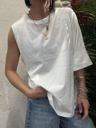 T- shirt Vicolo smanicata col. bainco 