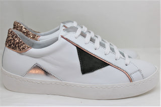 Sneaker Giada ci Art. 838 col. Bianco cam. Verde Argento