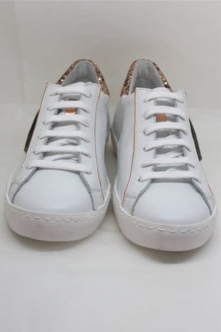 Sneaker Giada ci Art. 838 col. Bianco cam. Verde Argento