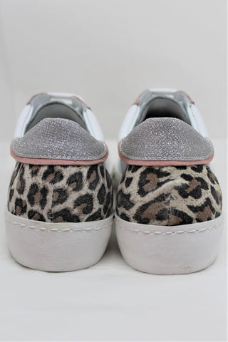 Sneaker Giada ci Art. 839 col. Bianco cam. Rosa, Leopardo