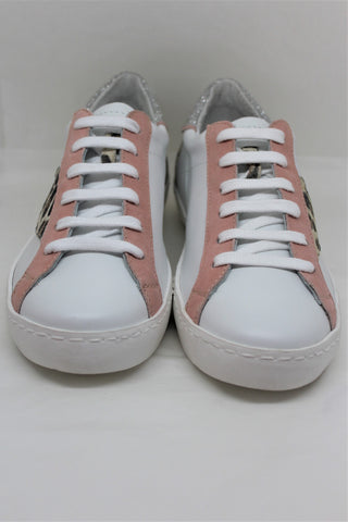 Sneaker Giada ci Art. 839 col. Bianco cam. Rosa, Leopardo